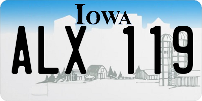 IA license plate ALX119