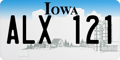 IA license plate ALX121