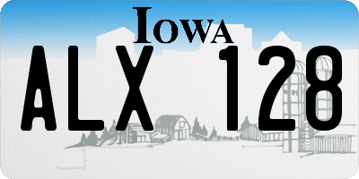 IA license plate ALX128