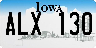 IA license plate ALX130
