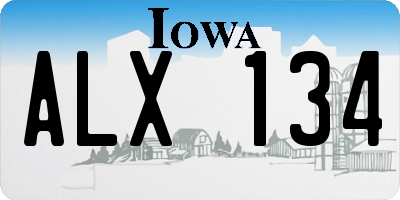 IA license plate ALX134