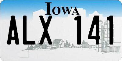 IA license plate ALX141