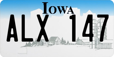 IA license plate ALX147