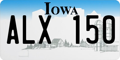 IA license plate ALX150