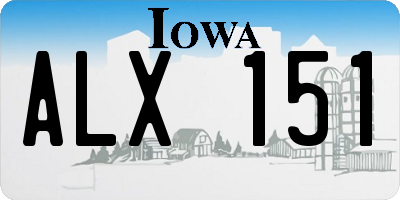 IA license plate ALX151
