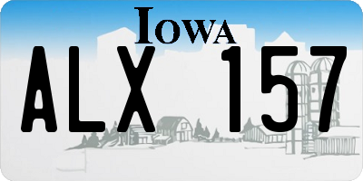 IA license plate ALX157