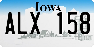 IA license plate ALX158