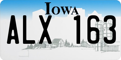 IA license plate ALX163