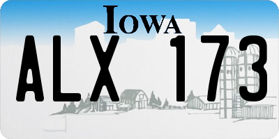 IA license plate ALX173