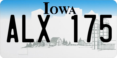 IA license plate ALX175