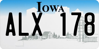 IA license plate ALX178