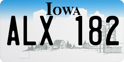 IA license plate ALX182