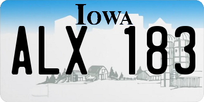 IA license plate ALX183