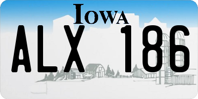 IA license plate ALX186