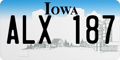 IA license plate ALX187