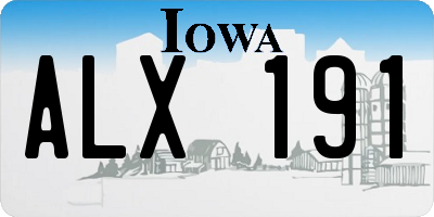 IA license plate ALX191