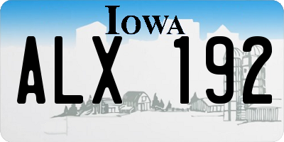 IA license plate ALX192