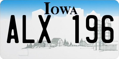 IA license plate ALX196