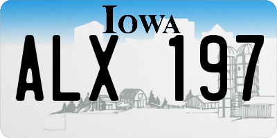 IA license plate ALX197