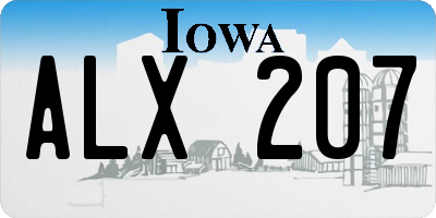 IA license plate ALX207