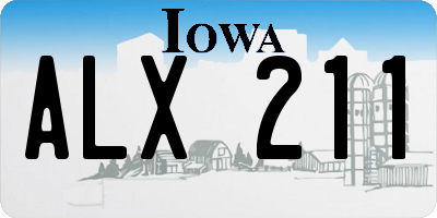 IA license plate ALX211