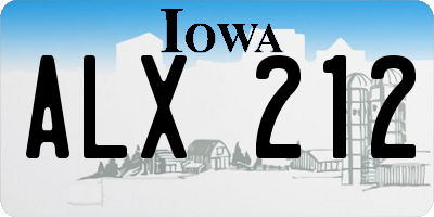 IA license plate ALX212