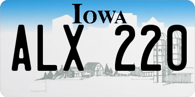 IA license plate ALX220