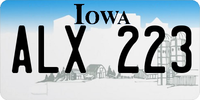 IA license plate ALX223
