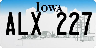 IA license plate ALX227