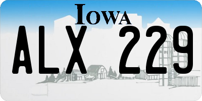 IA license plate ALX229