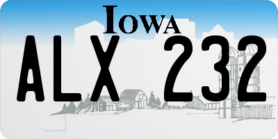 IA license plate ALX232