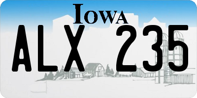 IA license plate ALX235