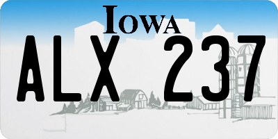 IA license plate ALX237