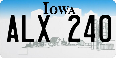 IA license plate ALX240