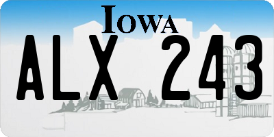 IA license plate ALX243