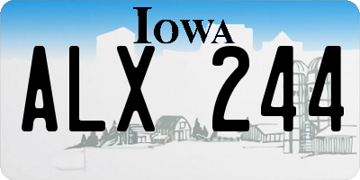IA license plate ALX244