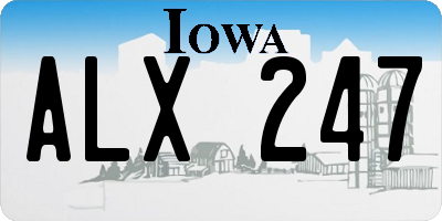 IA license plate ALX247