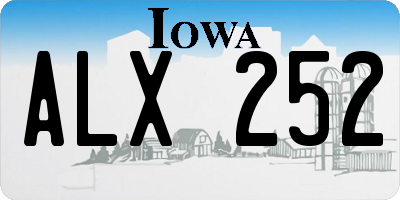 IA license plate ALX252