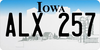 IA license plate ALX257