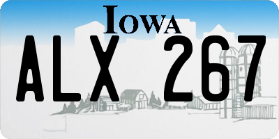 IA license plate ALX267