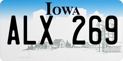 IA license plate ALX269