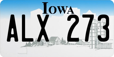 IA license plate ALX273