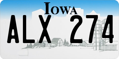 IA license plate ALX274