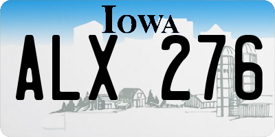 IA license plate ALX276