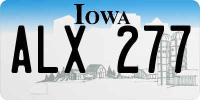 IA license plate ALX277