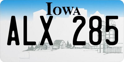 IA license plate ALX285