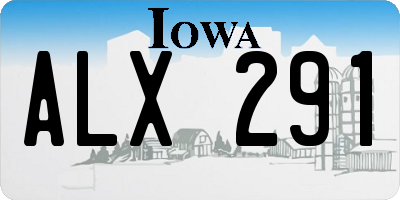 IA license plate ALX291