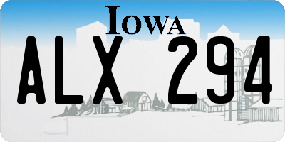 IA license plate ALX294