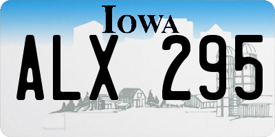 IA license plate ALX295
