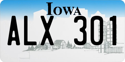 IA license plate ALX301